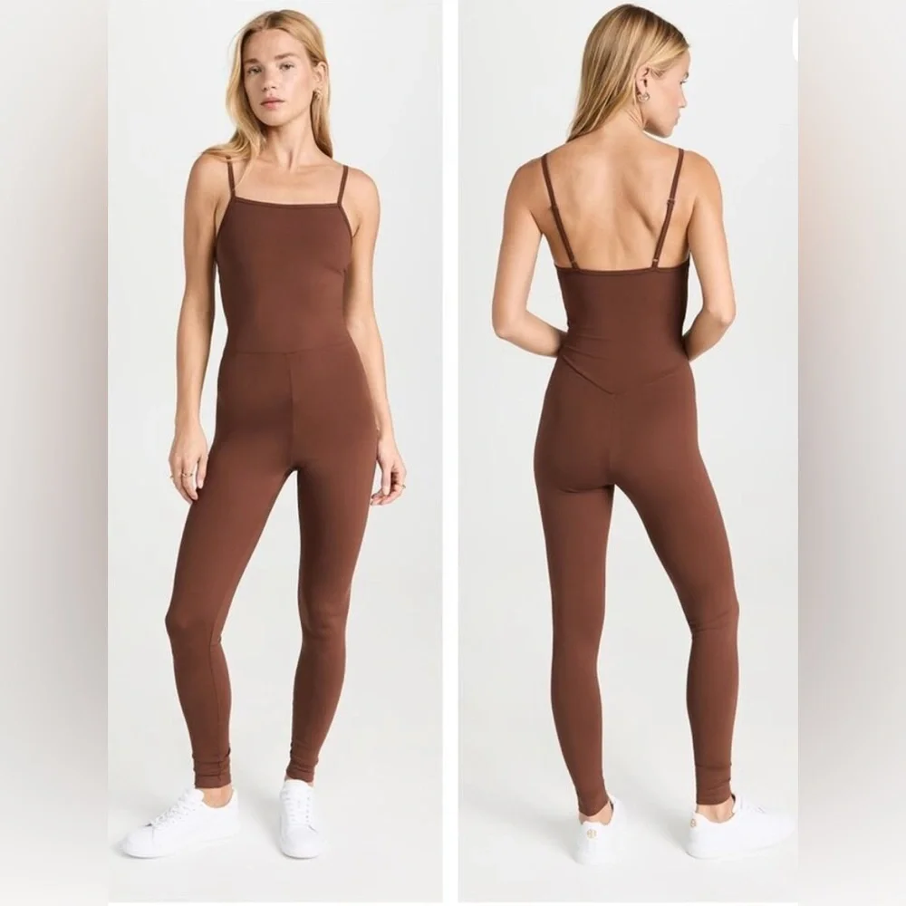NWT Girlfriend Collective brown cami unitard size med‎
